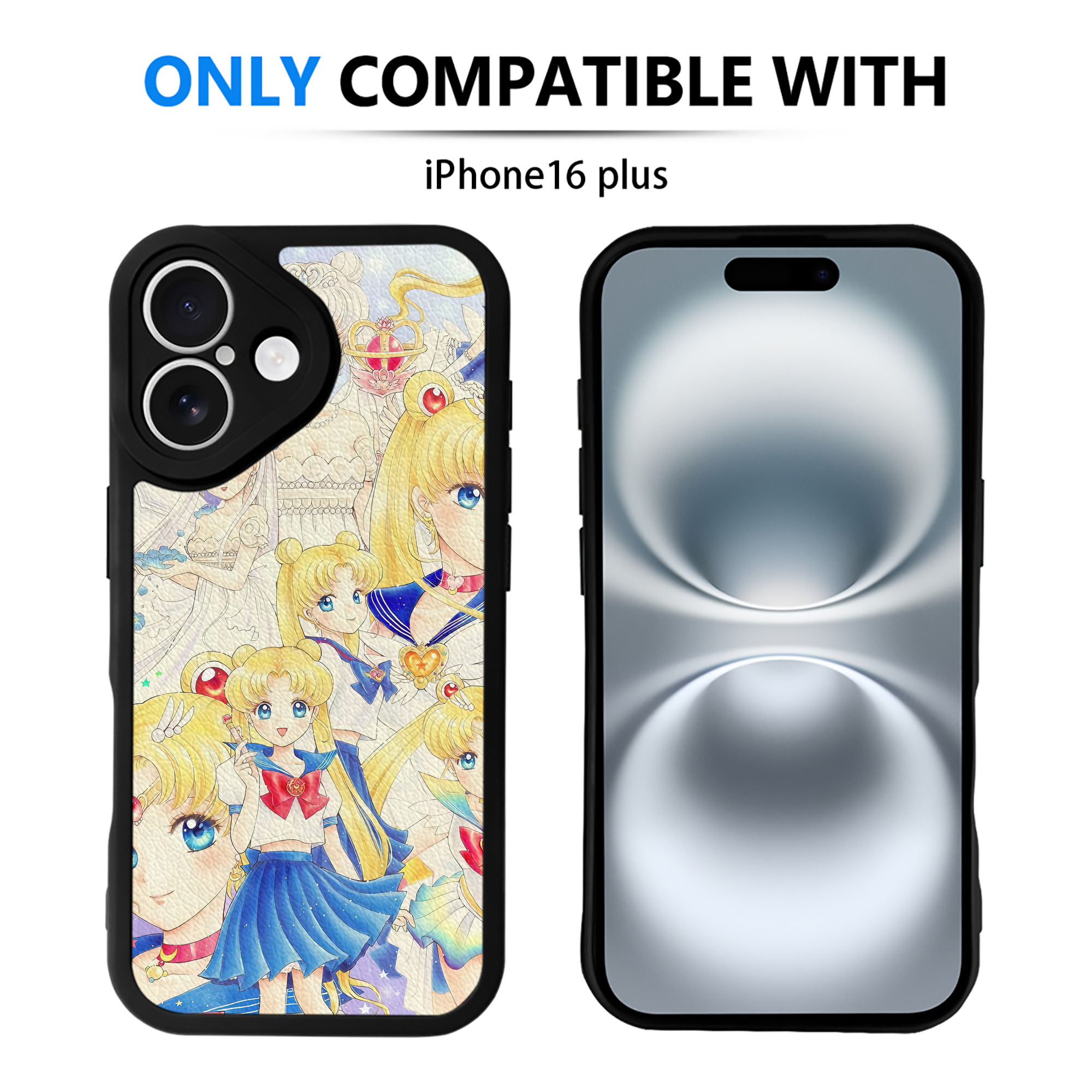 （画像用） 美少女戦士セーラームーン Sailor Moon 【iPhone 16シリーズ対応】シリコンスマホケース（レザー調） 材質：シリコン